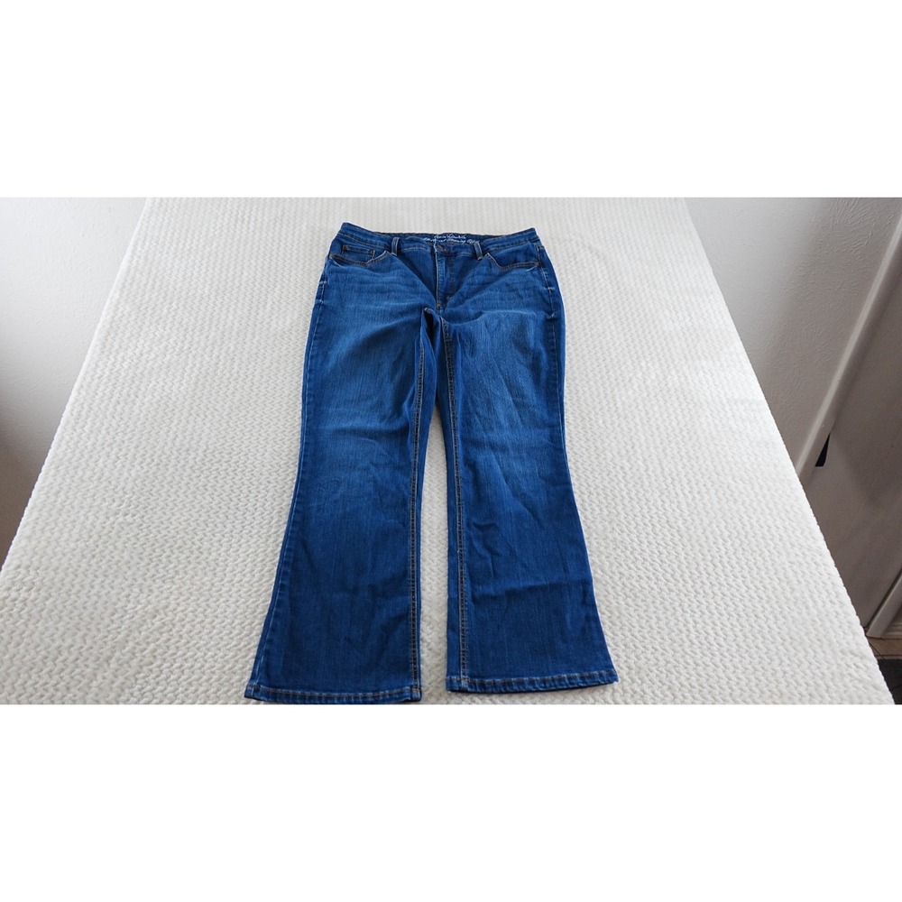 Gloria Vanderbilt Women Slimming Effect Blue Denim crop Jeans Sz 14